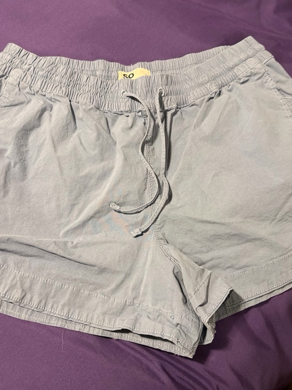 SO Light Gray Women's Drawstring Athletic Shorts